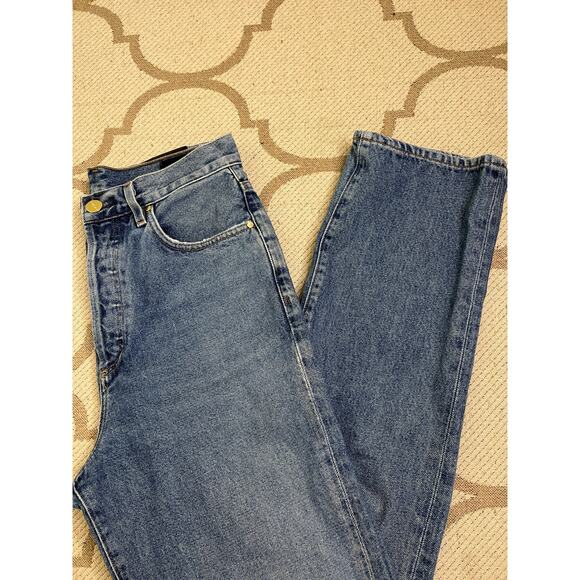 Goldsign Button fly Blue Relaxed High Rise Straight-Leg Jeans, Size 25, MSRP$350 - Picture 13 of 14